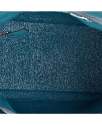  Kelly 28 Handbag Blue Clemence with Palladium Hardware