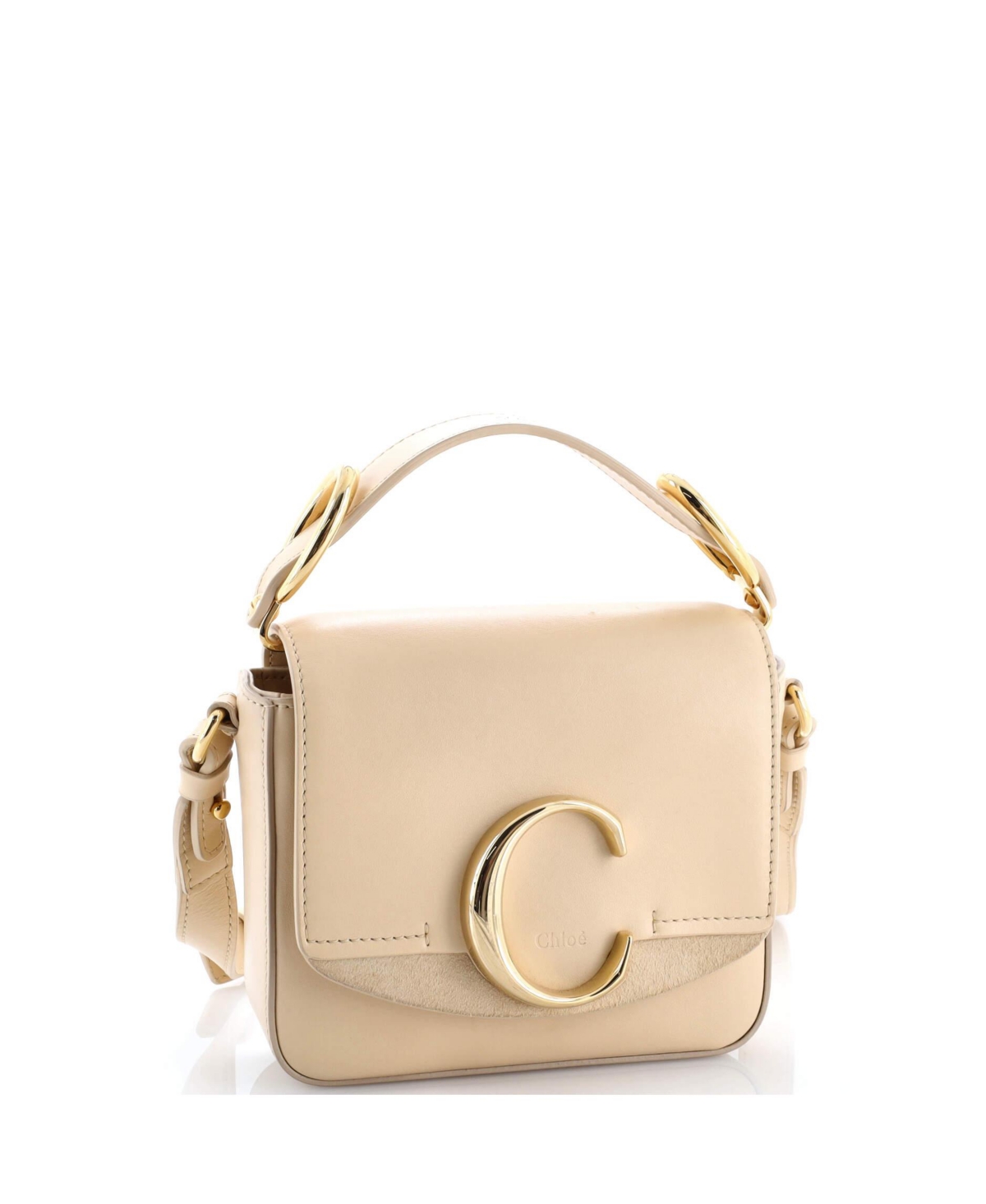 Pre-Owned Chloe Mini C Flap Bag Leather