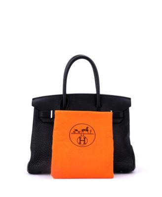 Birkin 30 Handbag Black Clemence with Palladium Hardware