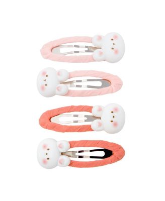 Girls 4pc Bunny Hug Snap Clip Set