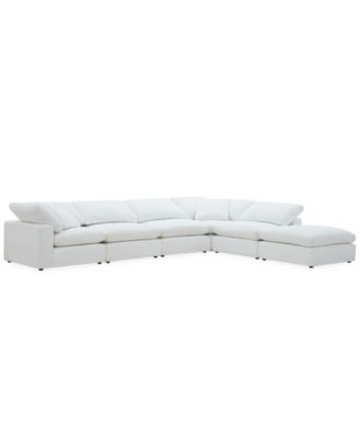Furniture - Fog 6-Pc. Fabric L-Sectional Ottoman End Sofa Set