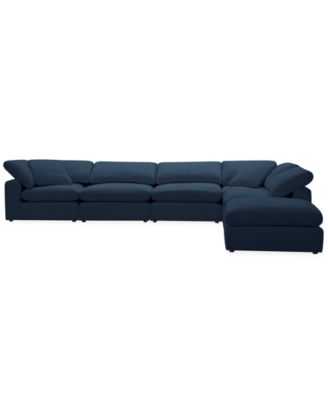 Fog 6-Pc. Fabric L-Sectional Ottoman End Sofa Set