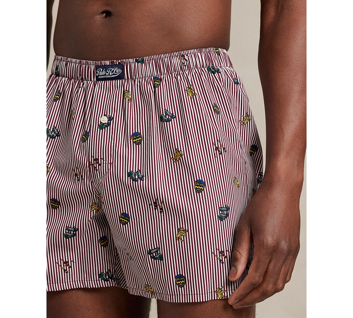 Polo Ralph Lauren Men's Printed Elastic Waist Boxers In Gray