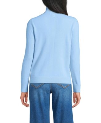 Lands' End Women's Cashmere Quarter Zip Sweater - Macy's