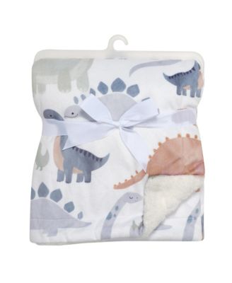 Dino-Might Ultra-Soft Fleece Watercolor Dinosaur Baby Blanket