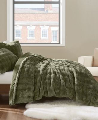 Bubble Faux Fur 3-Pc. Comforter Set, Full/Queen