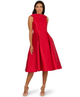 Adrianna Papell - Women's Boat Neck Sleeveless Fit & Flare Dress