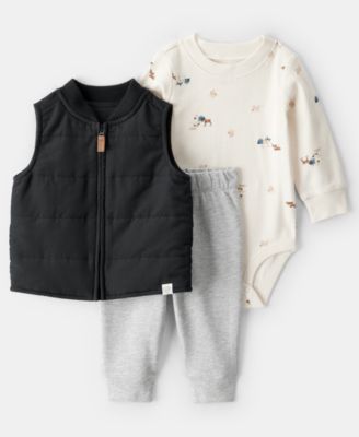Carter's - Baby Boys 3-Piece Sleeveless Vest, Bodysuit and Pants Set
