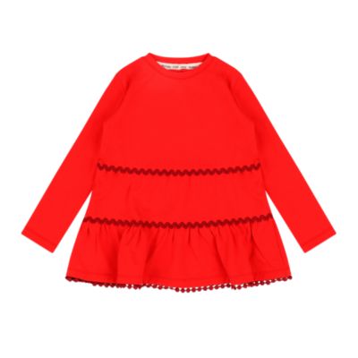 Girls Ruffle Hem Tiered Tunic and Legging Set - Red Multicolor