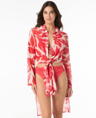 Carmen Marc Valvo - Women's Printed Convertible Shirt