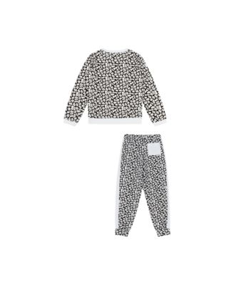 Kids Crewneck Sweatshirt and Jogger Pants Set - Black/White-Hello