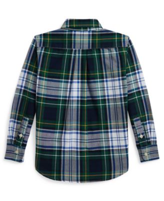Boys' 2-7 Plaid Cotton Oxford Shirt