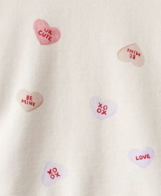Girls' Toddler 2T-5T Valentine's Day Hearts Long-Sleeve Sweatshirt and Jogger Pants, 2-Piece Set