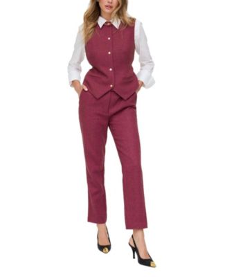 Women's Pandora Tapered Herringbone Print Trouser