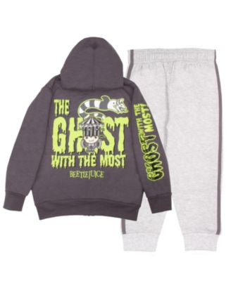 Warner Bros Beetlejuice Big Boys 2 Piece Fleece Hoodie and Sweatpants Set