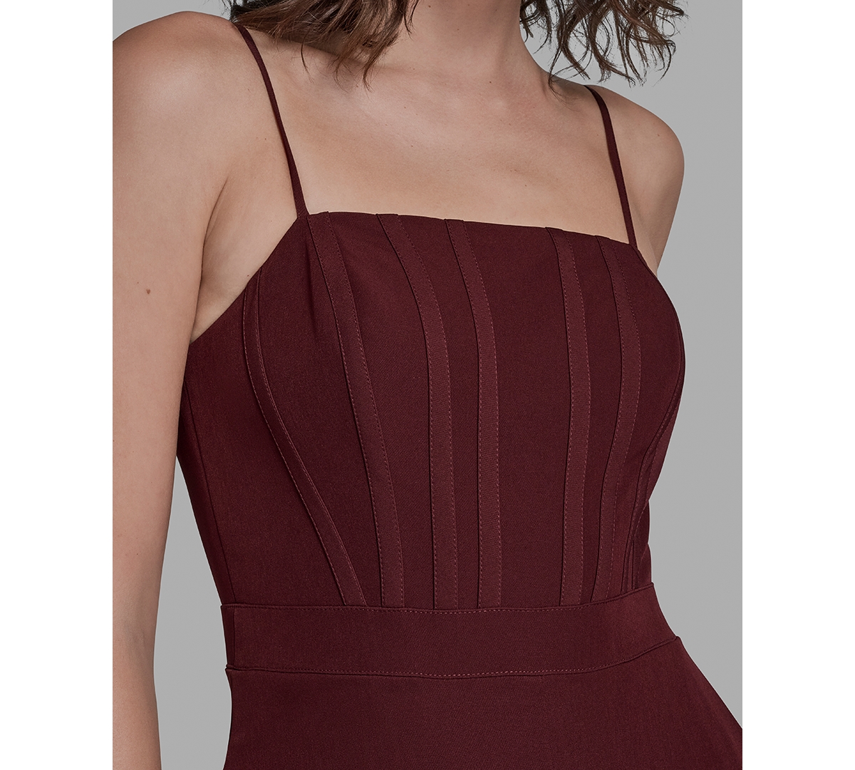 Bcbg Women's Square Neck Wide Leg Jumpsuit In Brown