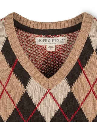 Little and Big Boys' Organic V-Neck Argyle Sweater Vest