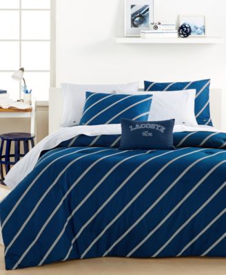 Lacoste Home - Navy Diagonal-Stripe Twin/Twin XL Comforter Set