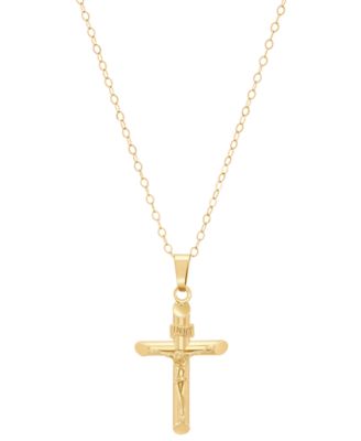 Macy's - Children's Crucifix Cross Pendant Necklace in 14K Yellow Gold