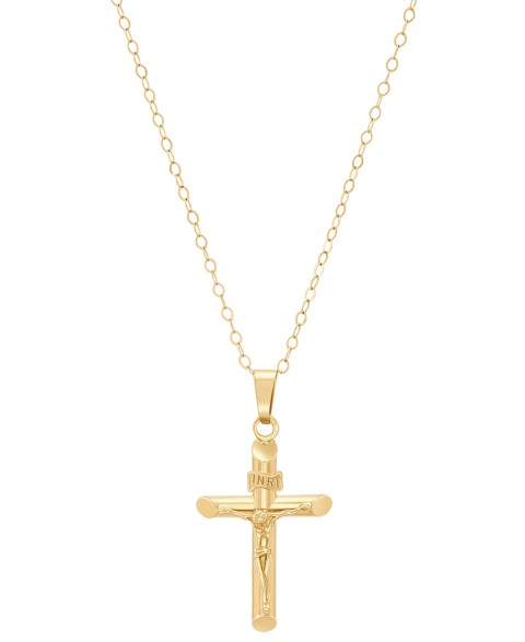 Детские Macy's Children's Crucifix Cross Pendant Necklace in 14k Yellow Gold