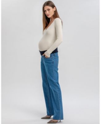 Regular Straight Maternity Jeans in Medium Wash
