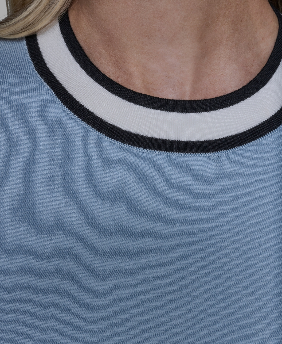 Karl Lagerfeld Women's Short-sleeve Sweater In Blue