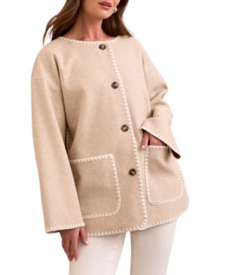 Women's Boat Neck Coat Jacket