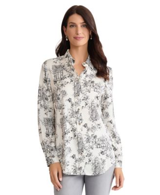 Women's Long-Sleeve Collared Neck Top