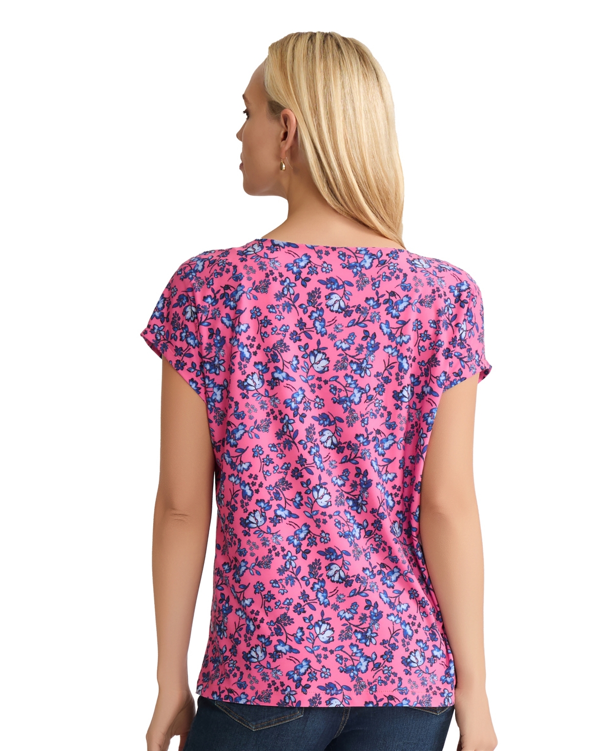 Jones New York Women's Double Trim Extended Shoulder Top