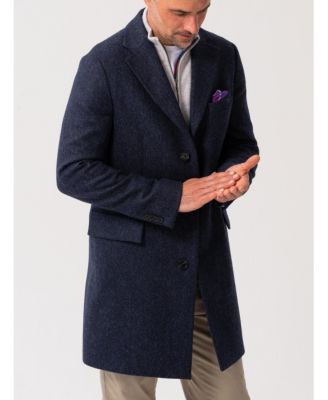 Men's Long Sleeve Wool Collared Coat