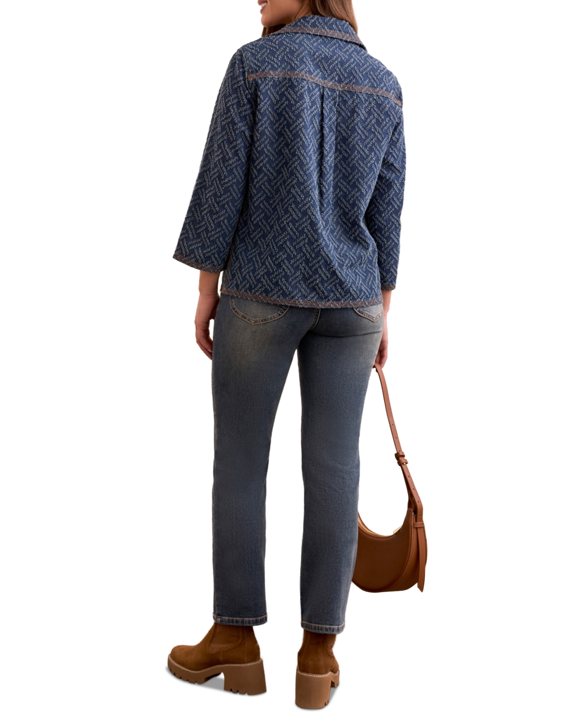 Tribal Women's Textured Lightweight Collared Top