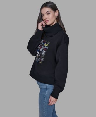 Women's Turtleneck Printed Sweater