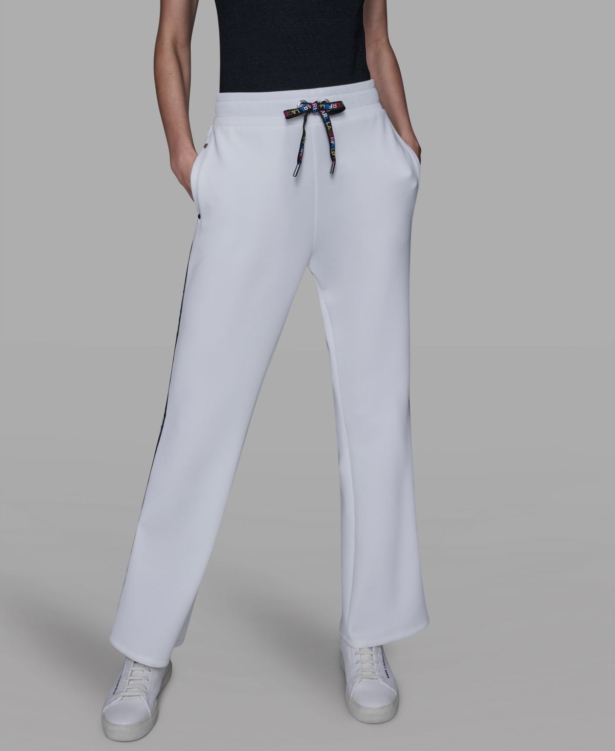 Karl Lagerfeld Women's Logo Detail Joggers In White