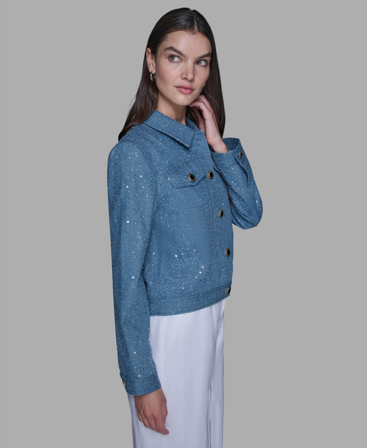 Karl Lagerfeld Paris Women's Sequin Detail Jacket