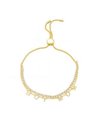 Unwritten - "Boy Mom" Cubic Zirconia Chain Double Strand Bolo Bracelet