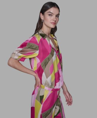 Women's Printed V-Neck Top