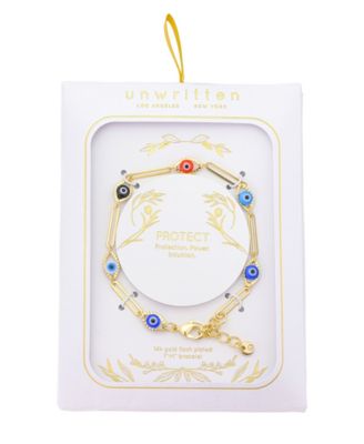 Multi Color Evil Eye Paperclip Bracelet