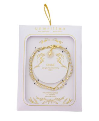 White Quartz Beaded Star Layered Bracelet