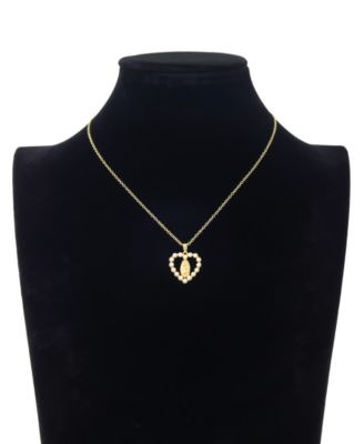 Cultivated Pearl Saint Pendant Necklace