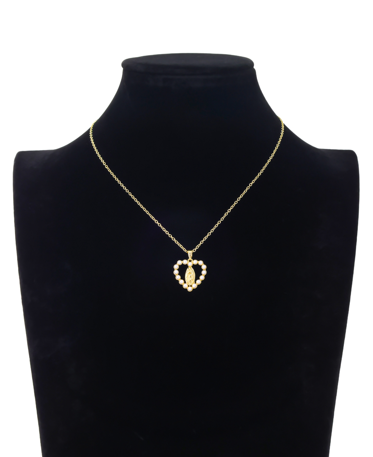 Unwritten Cultivated Pearl Saint Pendant Necklace In Gold