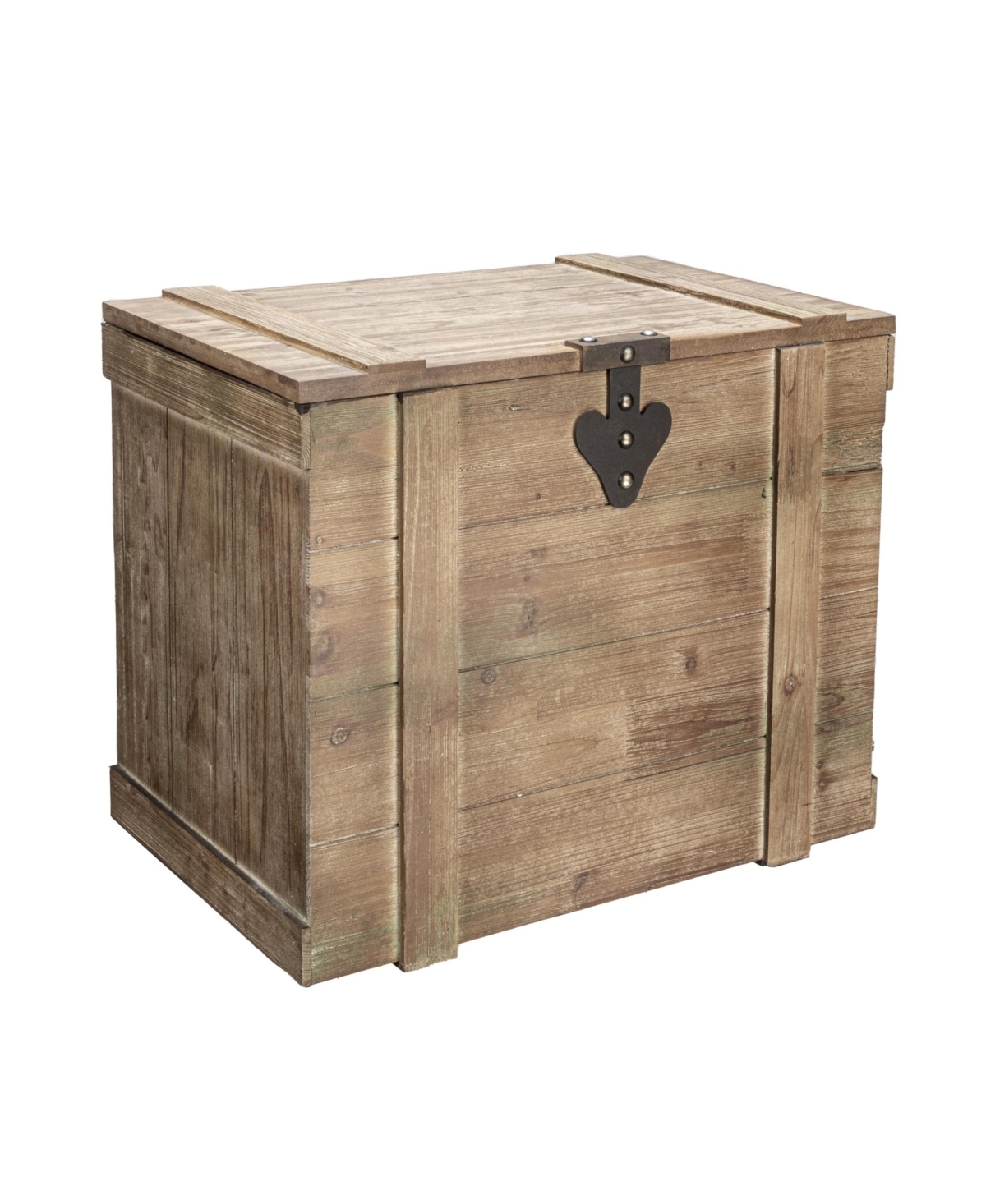 Household Essentials Antiqued Decorative Trunk, Large, Chinese Fir Panel and Mdf