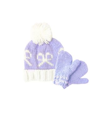 Girls’ Lavender Bows Bobble Hat