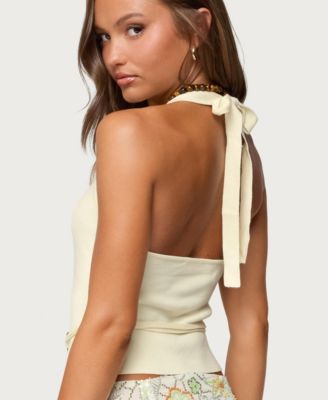Women's Kez Belted Knit Halter Top