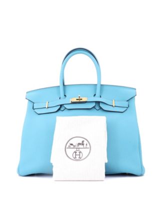 Birkin 35 Handbag Blue Togo with Gold Hardware