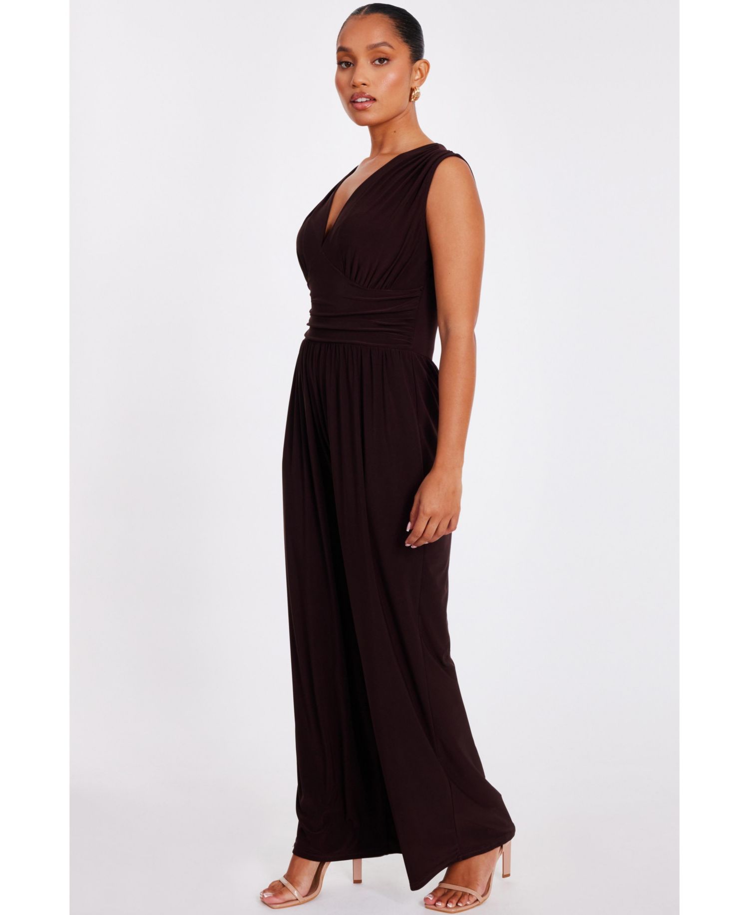 Women's ITY V-Neck Ruched Detail Jumpsuit