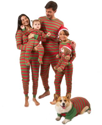 Dog Cotton Striped Holiday Pajamas
