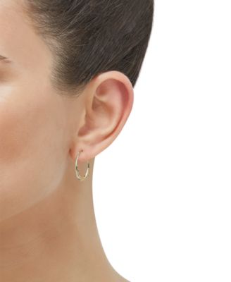 U Shape Hoop Earrings in 14k Yellow Gold