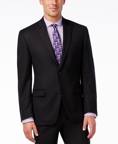 Shaquille O'Neal Collection Big and Tall Black Texture Jacket, Only at Macy's