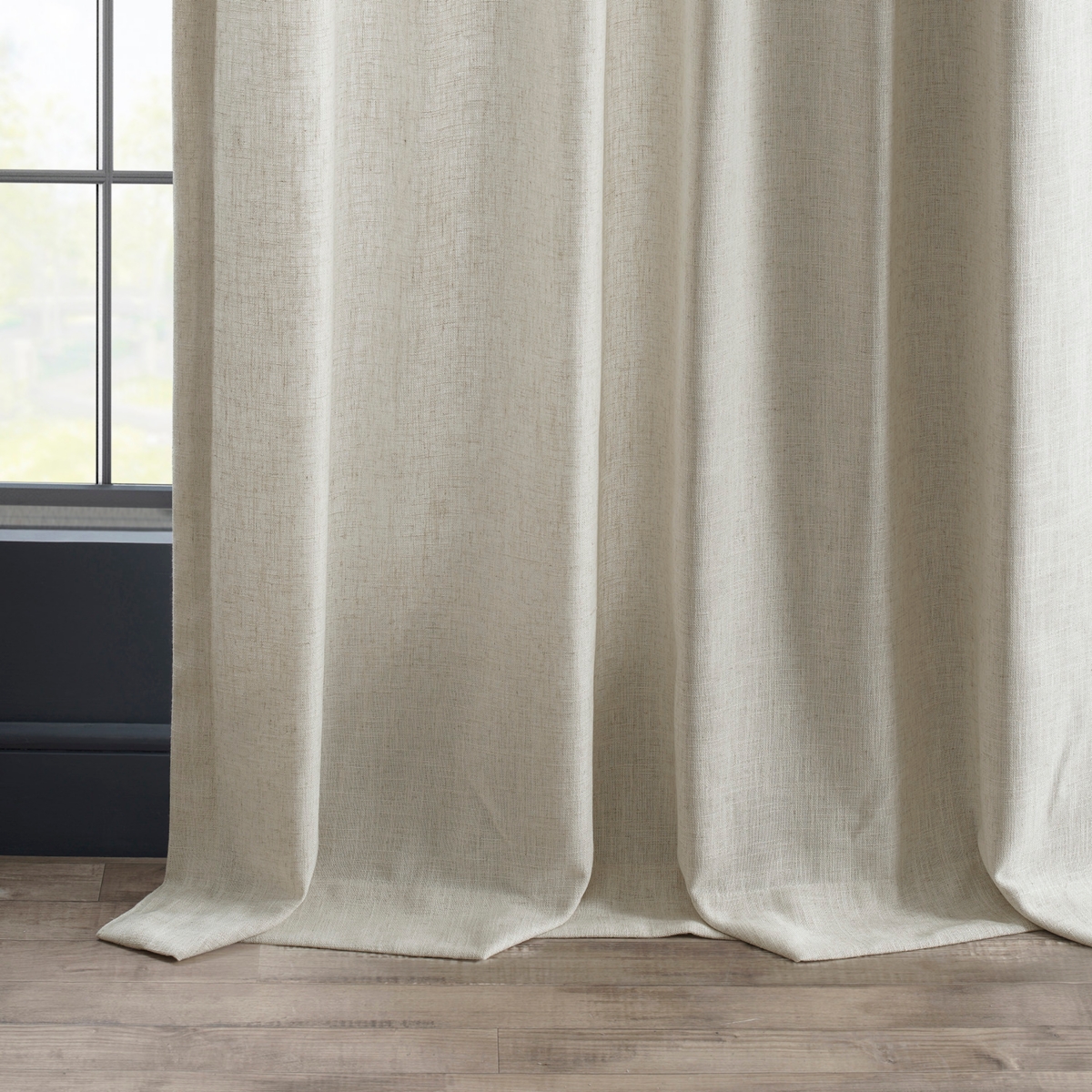 Half Price Drapes Malted Cream Heavy Faux Linen Curtain