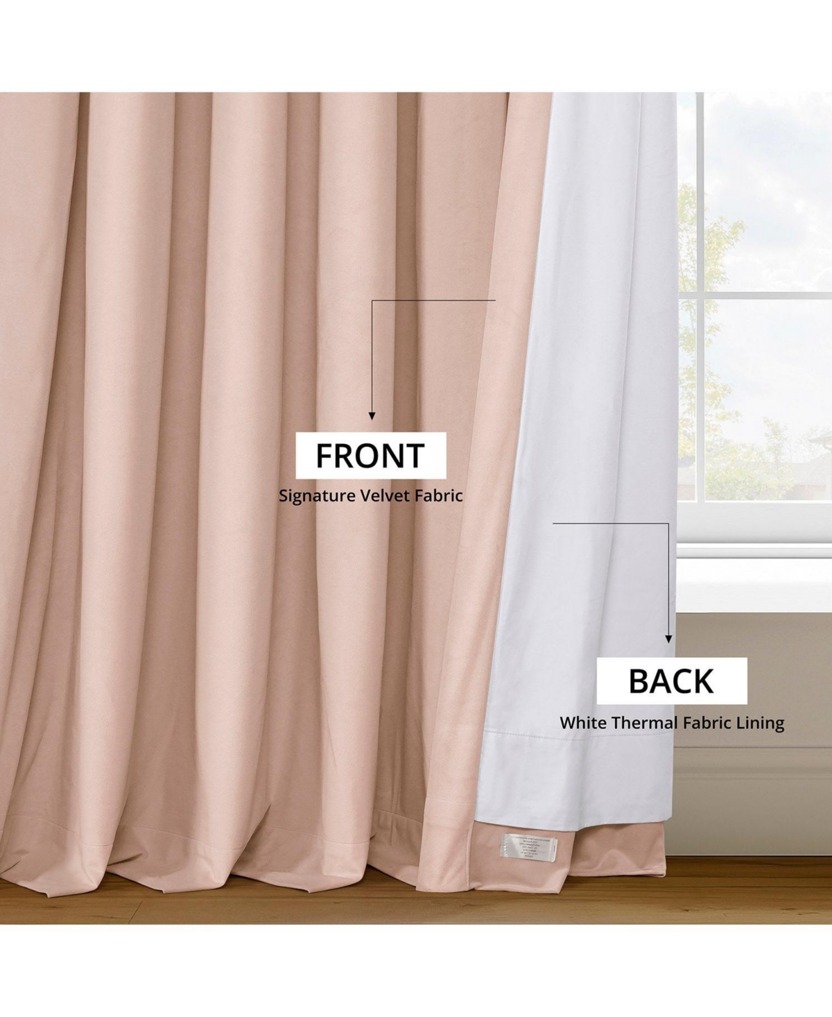 Half Price Drapes Rosey Dawn Grommet Signature Velvet Blackout Curtain